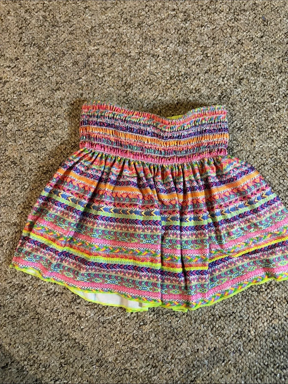 Lucky in Love Neon Multicolor Smocked Tennis Skort